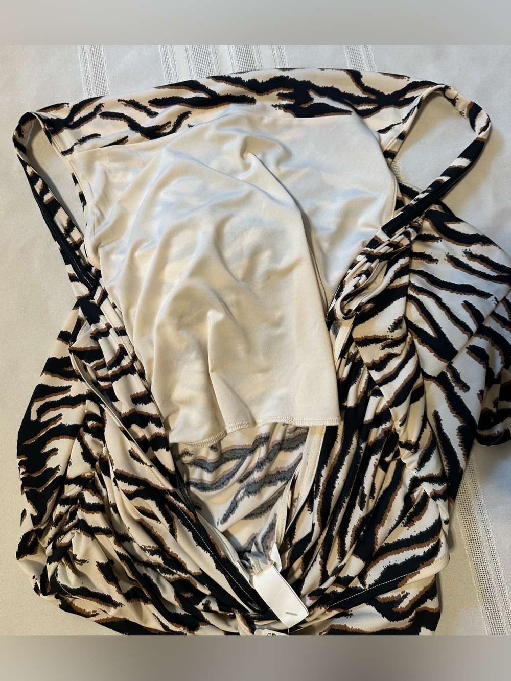 H&M Midi Dress Zebra Print Size L Women’s Black and Cream NWT - Picture 12 of 15